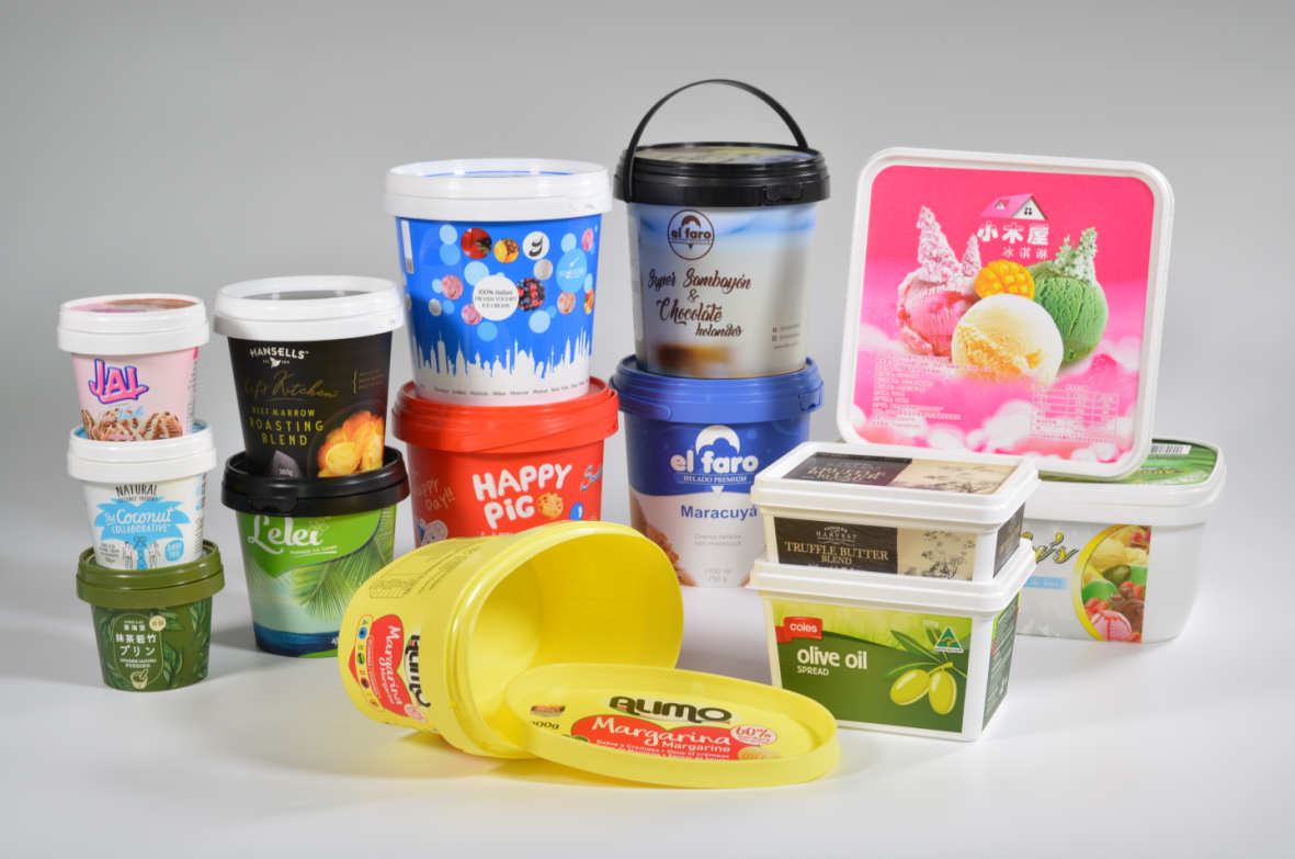 1l Square Plastic Ice Cream Container - honokage - Medium