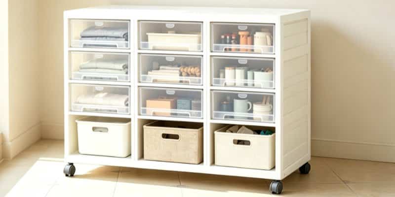 Custom plastic storage box reviewed during the sample approval stage